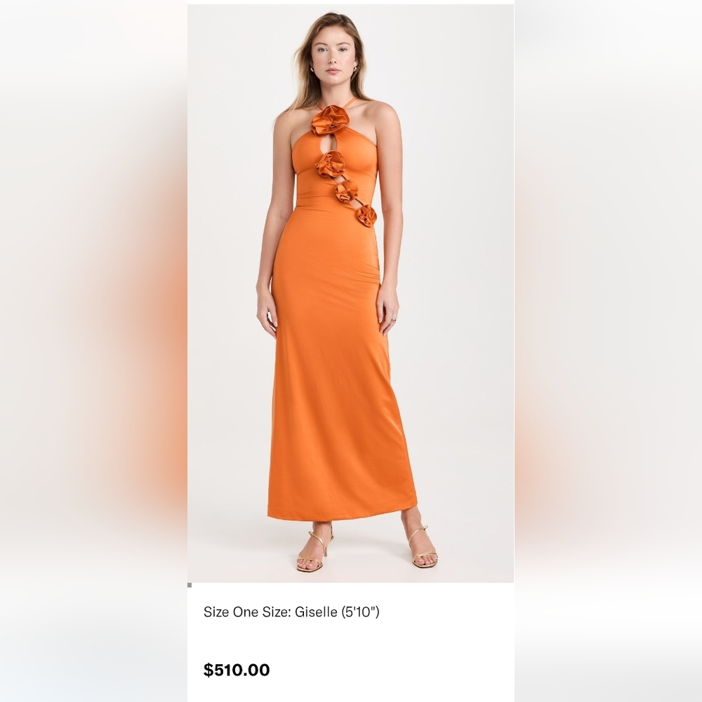 MAYGEL CORONEL ,Elegant Orange Halter Dress